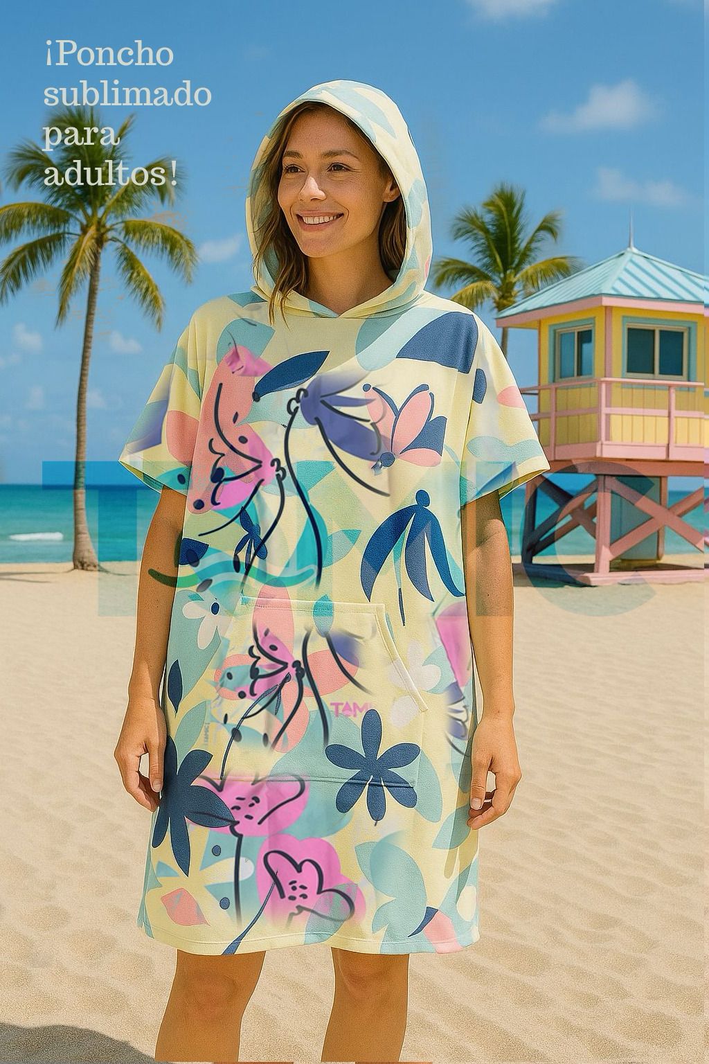 Poncho Sublimado Talla Unica 100x78cm Tomic