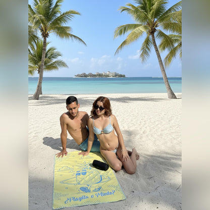 Toallas De Microfibra Estampadas 130x80cm Playita o Miedo Amarilla